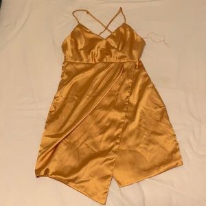 Yellow Satin Dress
